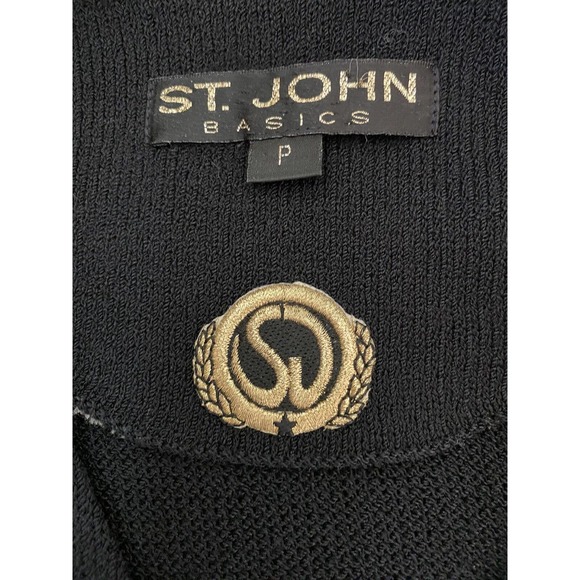St John Basics Blazer Jacket Cardigan Santana Knit Long Sleeve Black V N… - Picture 5 of 6